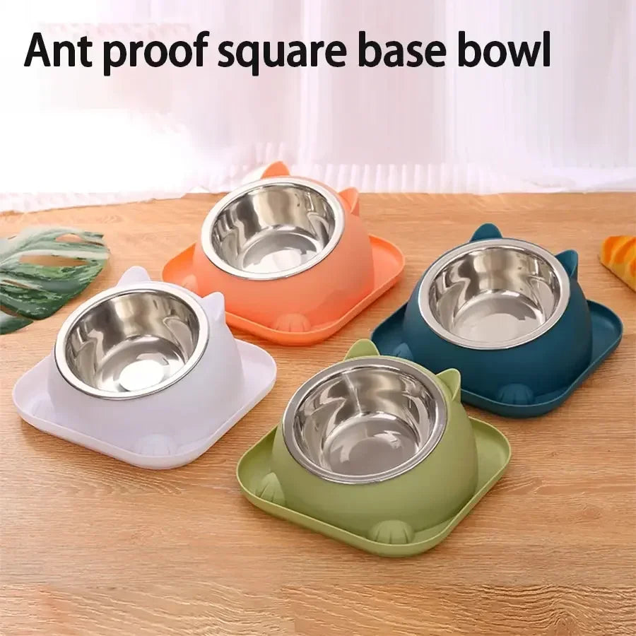 Cuenco para gatos antivuelco con forma divertida con agua añadida para evitar hormigas, cuencos para perros, inclinados y antideslizantes