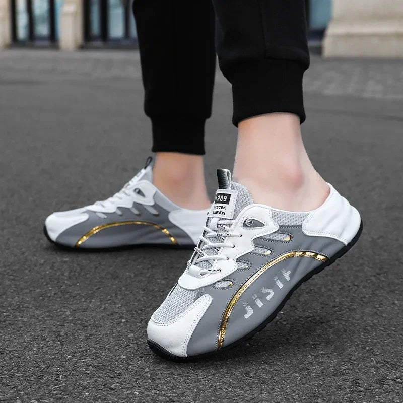 Zapatos informales ligeros y transpirables para hombre, medias zapatillas antideslizantes, zapatos perezosos, zapatillas cómodas para caminar, verano