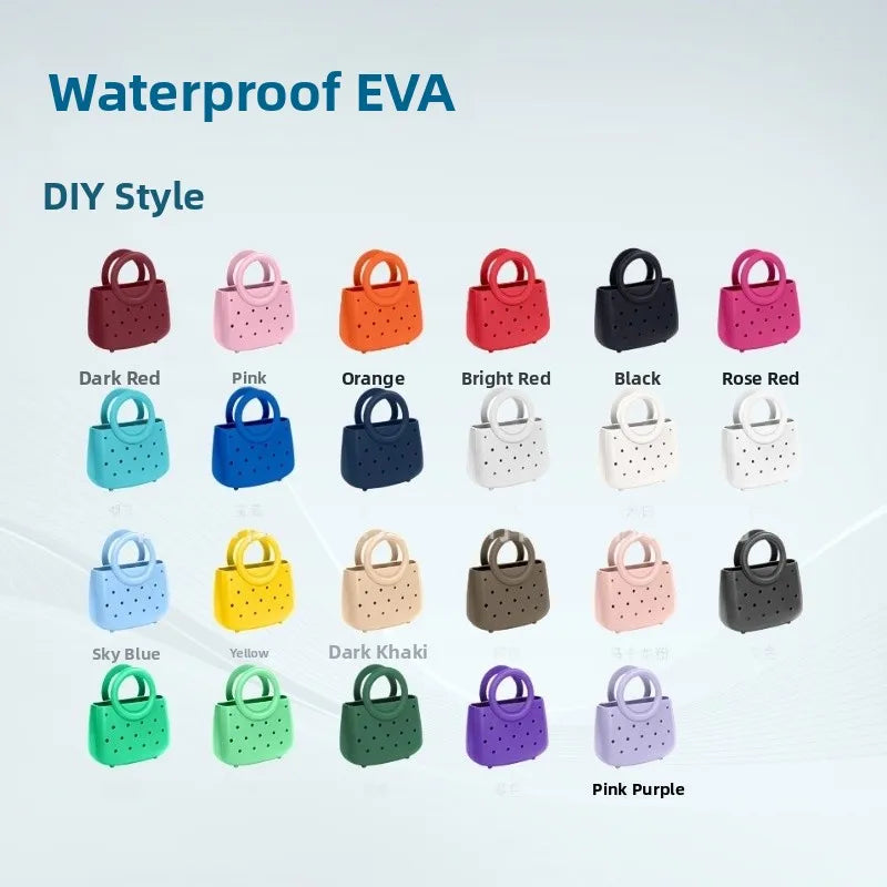 Bolsa de Almacenamiento Impermeable de Material EVA, Bolsa de Playa con Diseño Calado, Estilo Casual de Viaje, Tamaño Pequeño, para Uso Diario