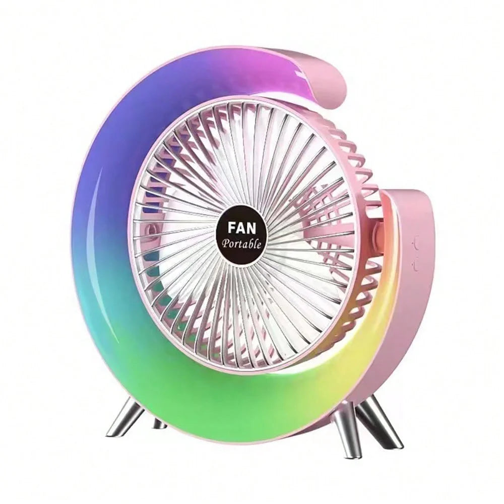 Carga USB lámpara de carreras de caballos de colores ventilador vertical mini carga portátil pequeña bobina de ventilador silenciosa lámpara de Ambiente de bajo ruido