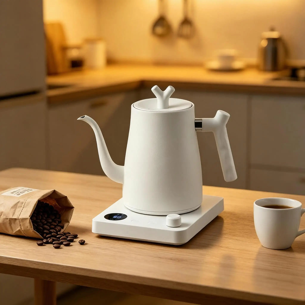 Hervidor Eléctrico Inteligente de 1L con Control de Temperatura, Acero Inoxidable 304, 1000W, Calentamiento Rápido para Café y Té