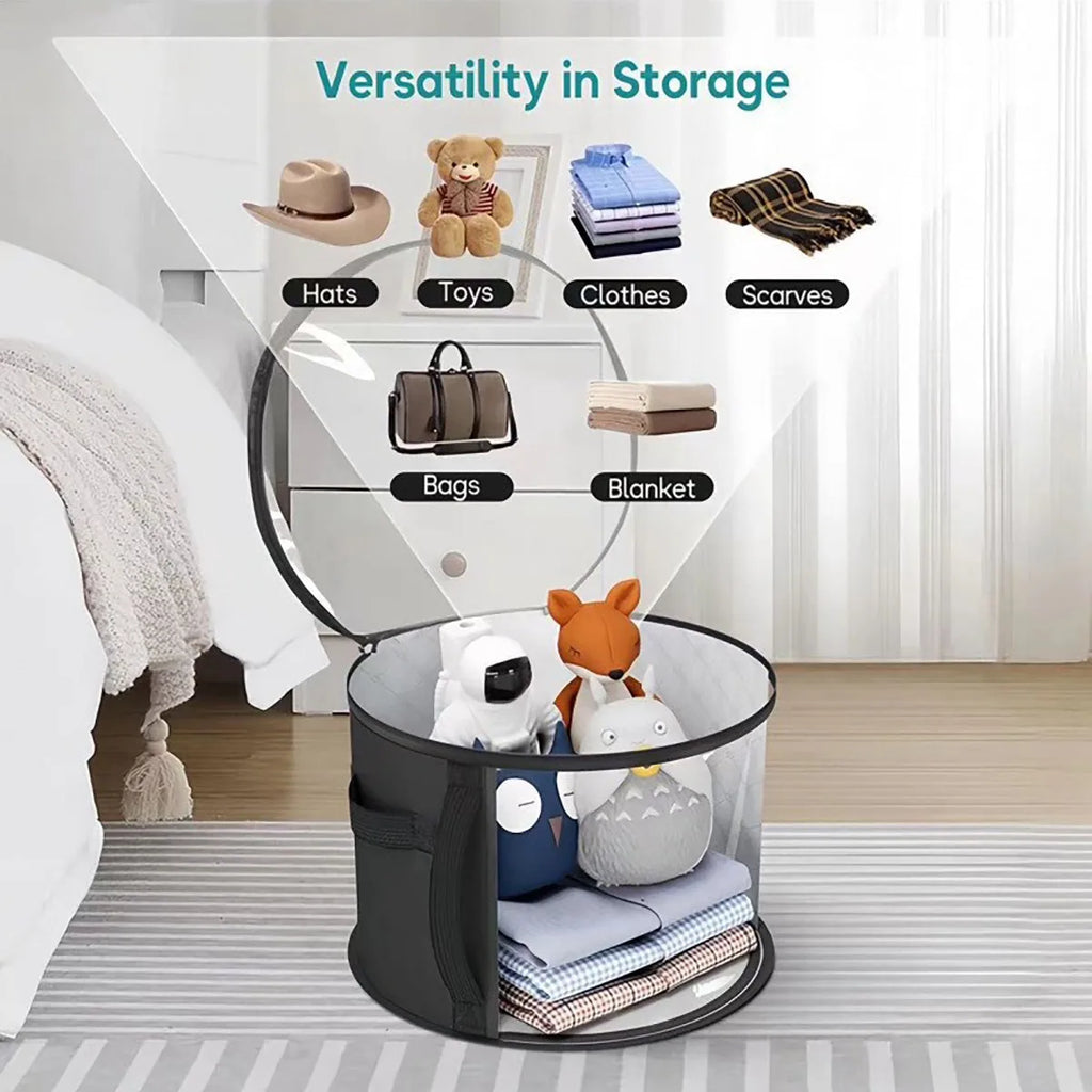 Caja de Almacenamiento Plegable Grande para Sombreros, Bolsa Transparente a Prueba de Polvo, Bolsa Portátil para Guardar Sombreros de Playa, Bolsa para Sombreros de Ala Redonda de Mezclilla