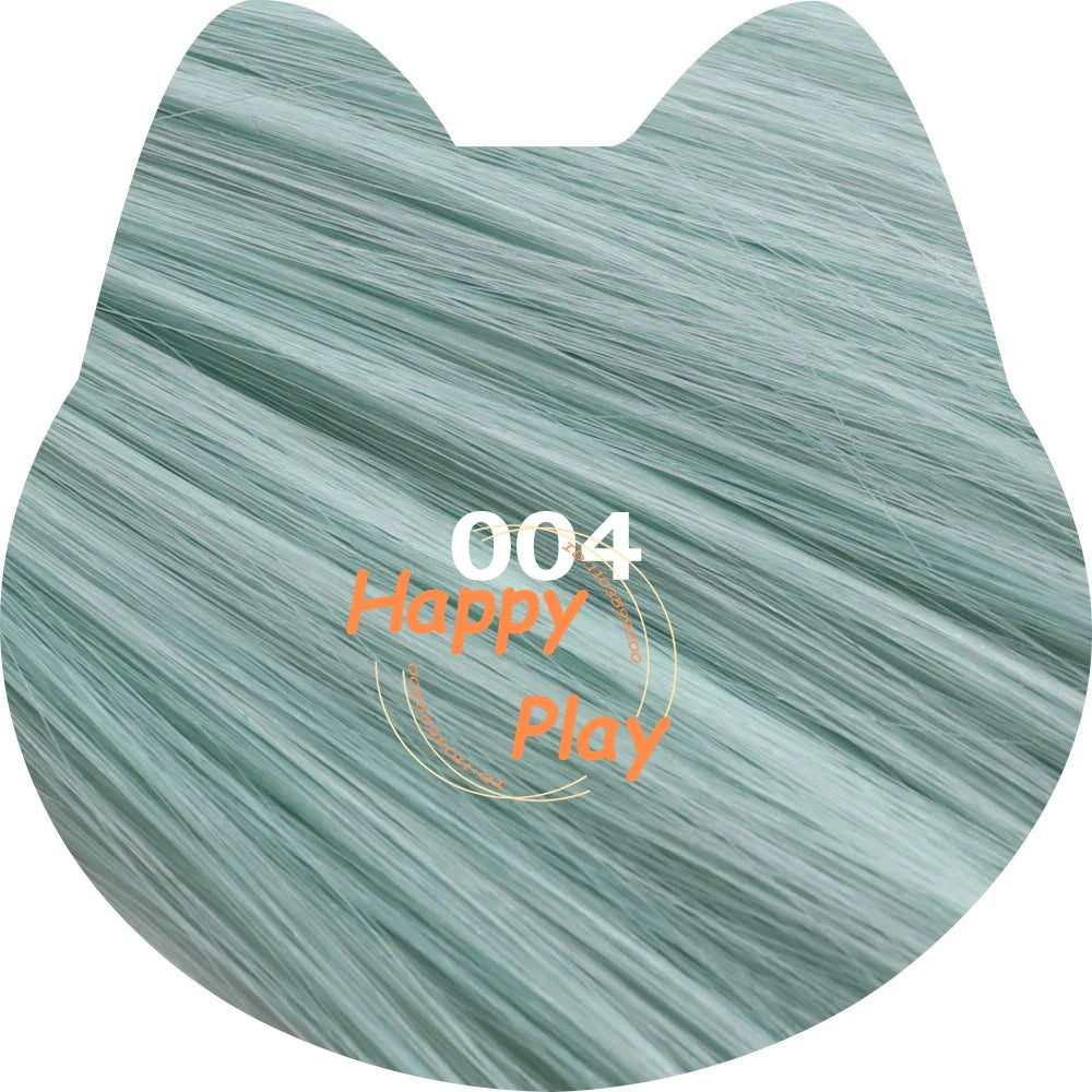 Peluca sintética de Cosplay de Anime de 400g + 60cm con flequillo para mujer, peluca recta Universal de volumen grueso de la serie verde, pelo resistente al calor