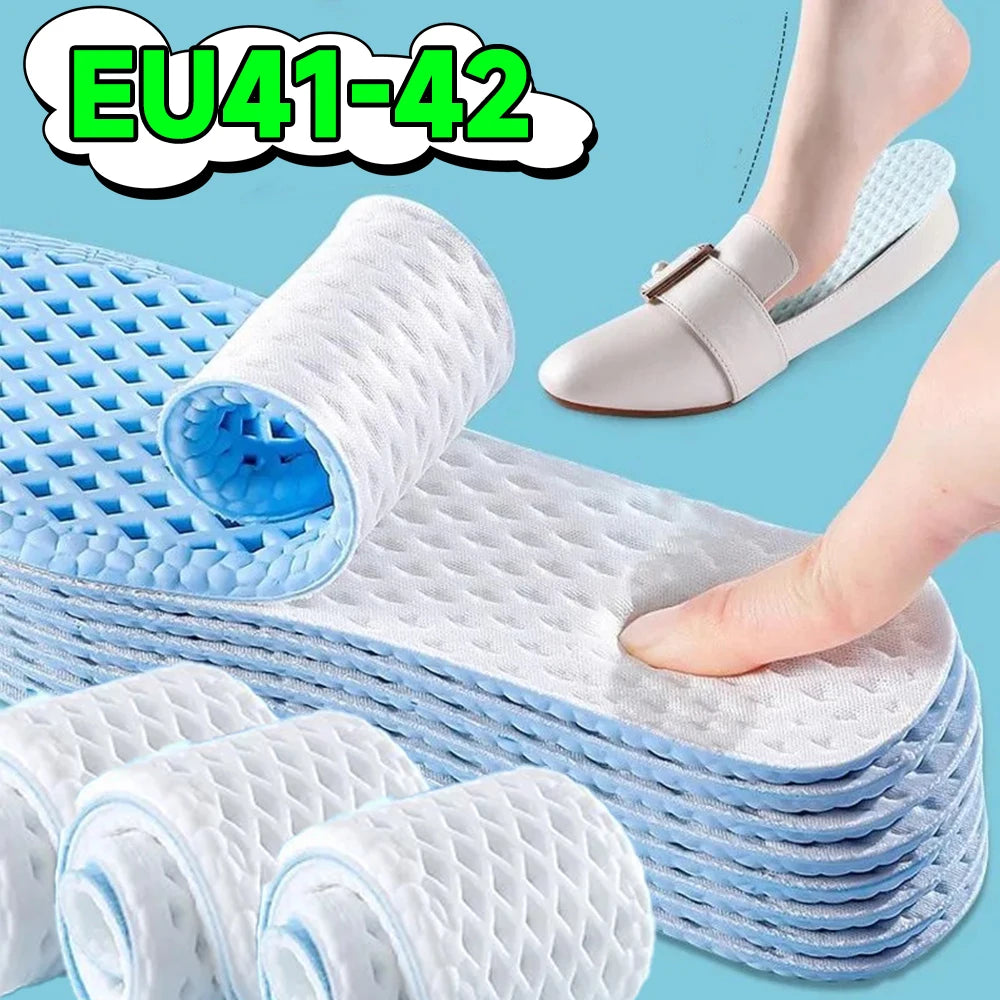Plantillas de sensación fresca para hombre y mujer, almohadillas suaves para absorber el sudor, desodorización, calzado deportivo transpirable, plantilla descalza de alta elasticidad, 1/3/5 pares