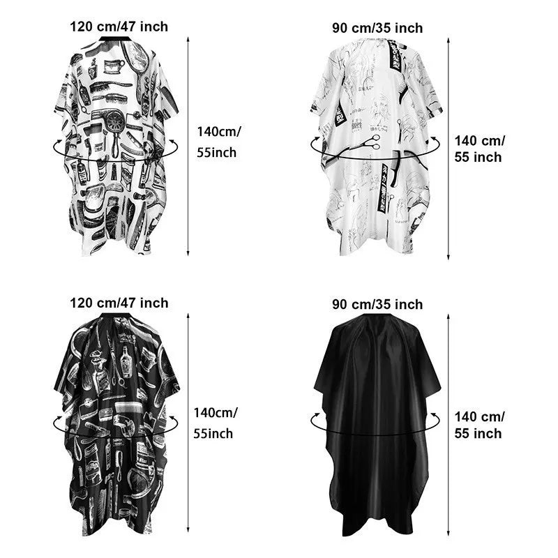 Set de Capa de Barbero y Cepillo para Cuello, Capa de Corte de Pelo Impermeable con Estampado Retro, Cepillo Suave para Limpiar el Cuello, para Peluquería y Uso Doméstico