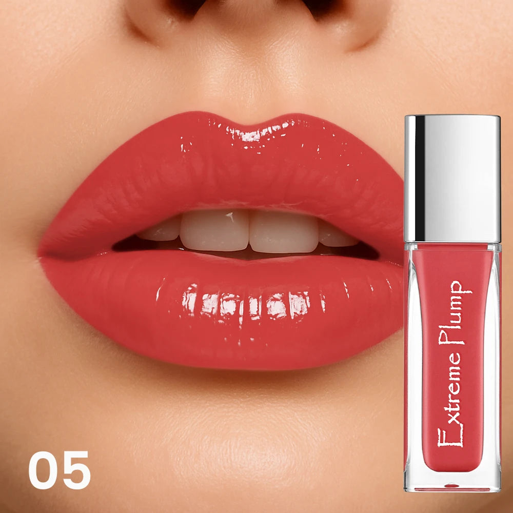 Brillo de labios de espejo resistente al agua, maquillaje de labios hidratante de larga duración, lápiz labial brillante suave para mujeres