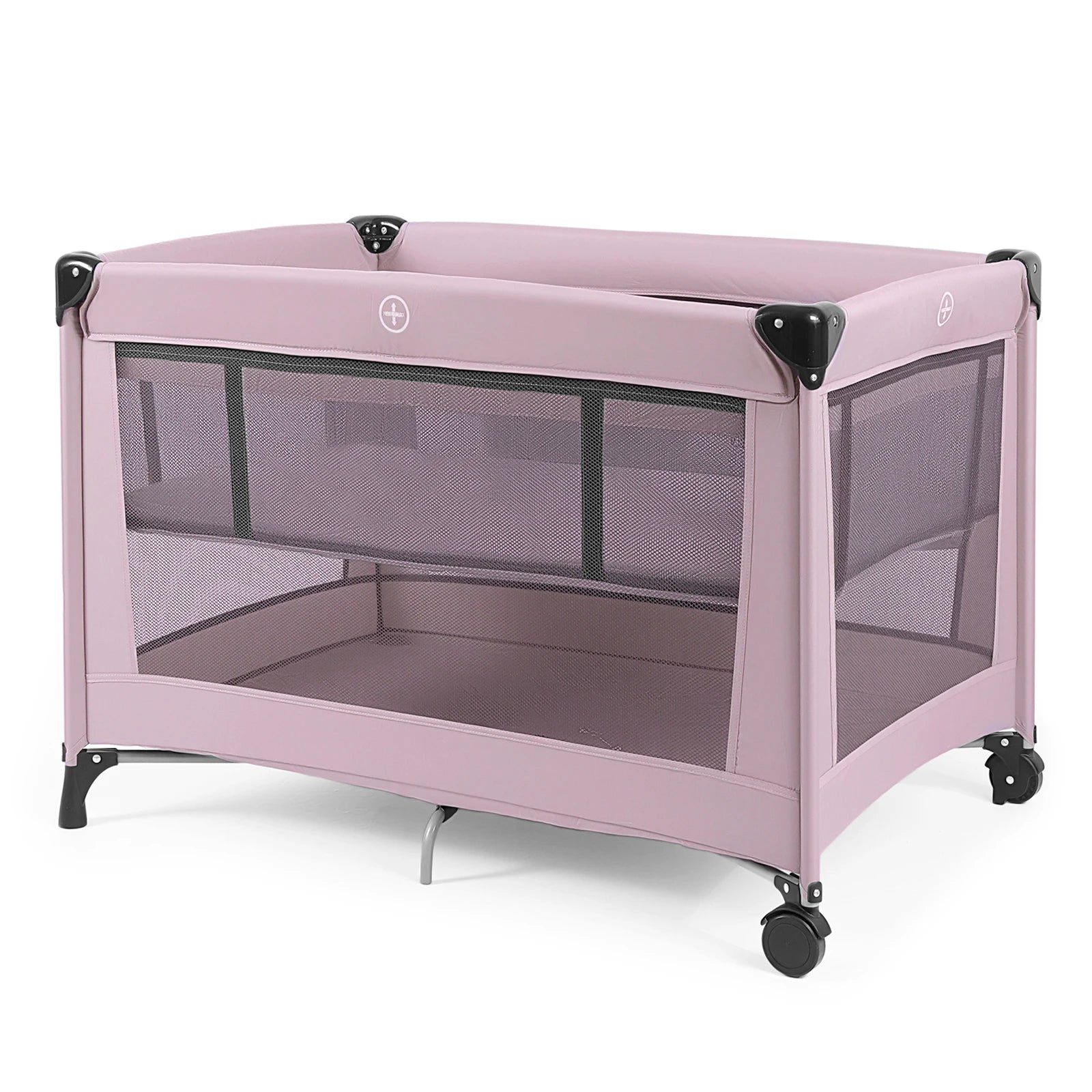 Cuna de Viaje Plegable con Colchón Suave, Ruedas y Bolsa de Transporte, Plegado Rápido y Compacto para Uso en Interiores y Exteriores para Recién Nacidos y Niños Pequeños