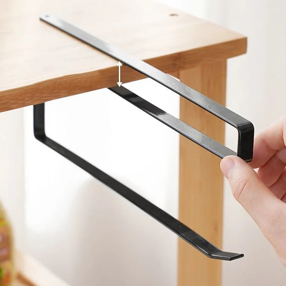 Soporte Simple para Rollo de Papel de Cocina, Colgador Metálico para Toallas, Organizador para Colgar Paños en el Armario, Estante para Papel Higiénico, Accesorio de Almacenamiento
