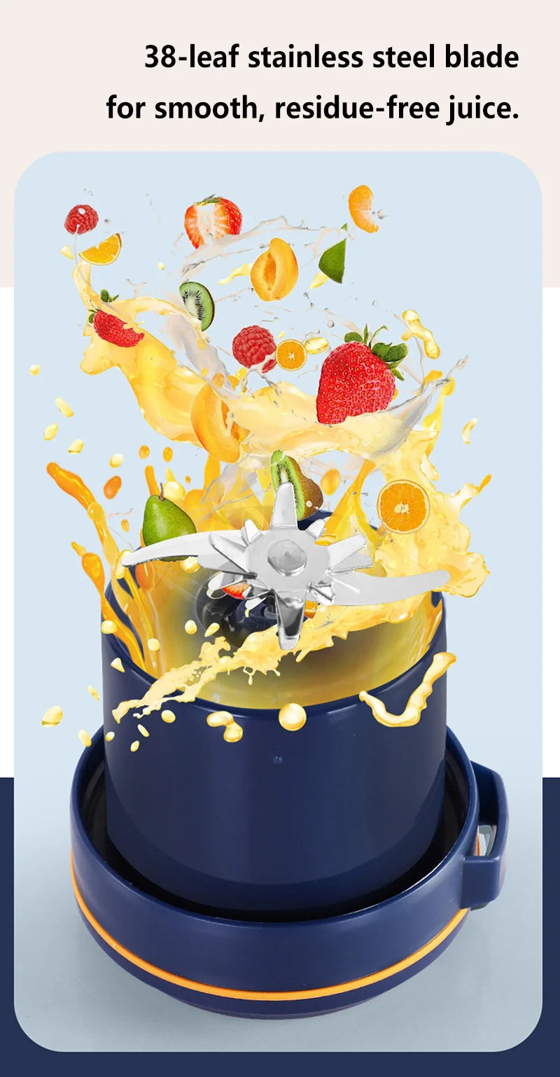 Exprimidor de Frutas Portátil Inalámbrico de 1300 ml, Recargable, Pequeño, para Alimentos Complementarios, Hielo Picado, Multifuncional, para el Hogar, 2026