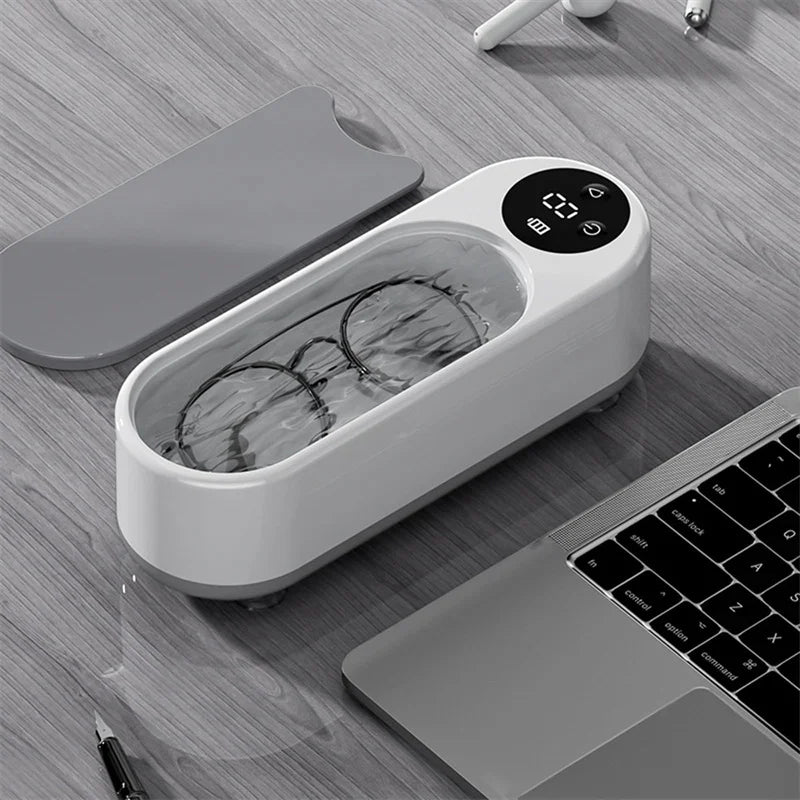 Máquina de limpieza doméstica portátil, limpiador ultrasónico de cápsulas limpias de 450ml, máquina limpiadora de joyas para anillos, gafas, brochas de maquillaje