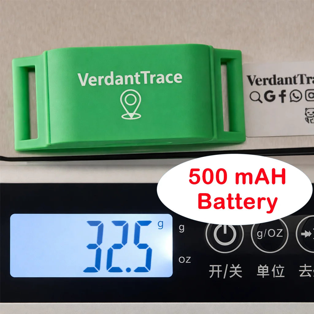 Rastreador de Mascotas VerdantTrace para Teléfonos Android e iOS, GPS 4G, Collar con Rastreador para Gatos y Perros, Rastreo en Tiempo Real, Localizador Antipérdida, Sin Suscripción