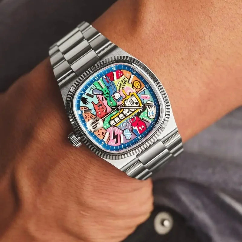 Reloj cuadrado retro para hombre, marca de lujo ligero, regalo genuino, nuevo 2026, correa de acero inoxidable, reloj de cuarzo impermeable