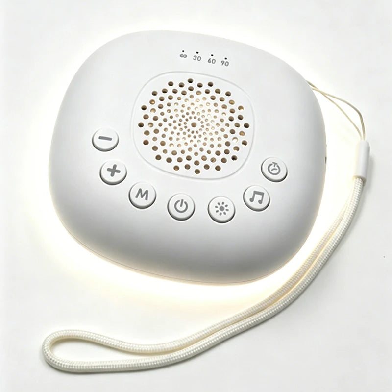 Máquina de Sonido Blanco 2 en 1, Portátil USB, para Dormir Bebés, con 20 Sonidos Relajantes, Luz Nocturna LED y Batería Recargable Integrada
