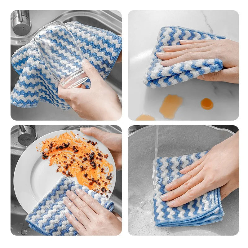 Paños de vellón de Coral para cocina, superabsorbentes trapos de limpieza, almohadillas para fregar ventanas de vidrio, toalla de limpieza, 50 o 1 piezas