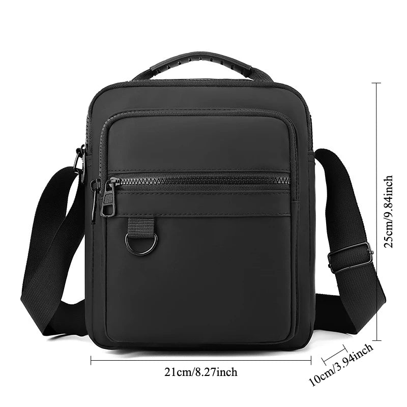 Bolso Bandolera de Lona de Alta Calidad para Hombre, Deportivo, Multibolsillos, con Compartimento para Teléfono, Casual de Negocios, Pequeño, con Cierre
