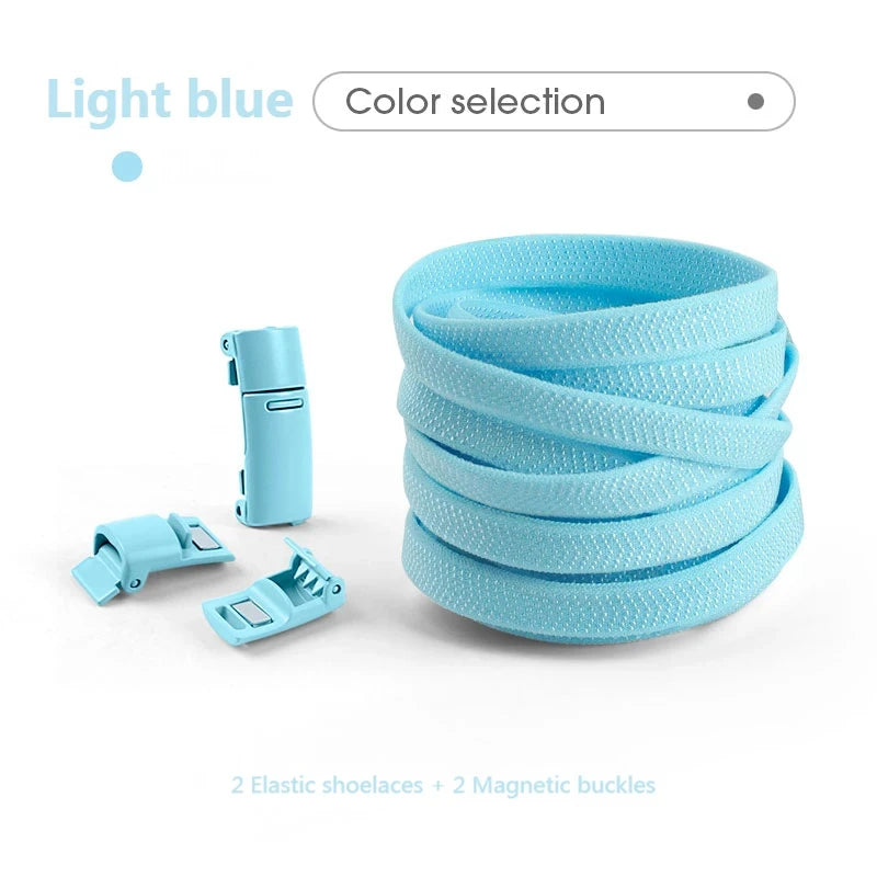 Cordones Elásticos para Zapatillas, Cordones Planos de Algodón, Cordones con Hebilla Magnética Mejorada, Cordones sin Atar para Niños y Adultos