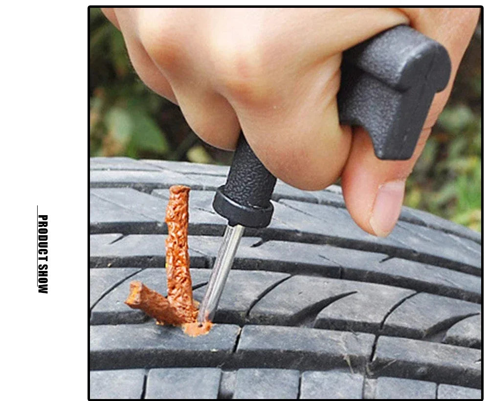 Kit de reparación rápida de neumáticos, cuerda de goma, fijación de pinchazos para coche, motocicleta, bicicleta eléctrica, herramienta de parche de emergencia para neumáticos de vacío, 1-20 juegos