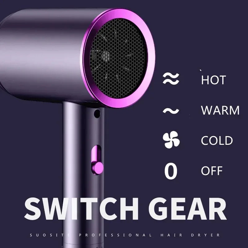 Secador de pelo profesional de 2000W para salón, iónico negativo, secado rápido, bajo nivel de ruido, temperatura constante, para el hogar