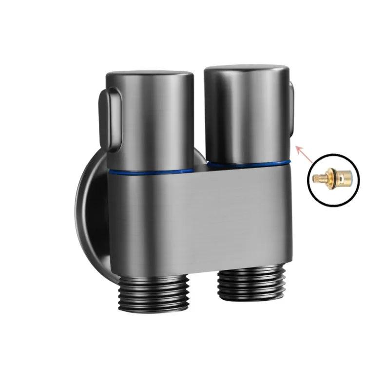 Juego de rociador de bidé para baño, rociador de bidé de mano, válvula de ángulo de salida doble, accesorios de baño