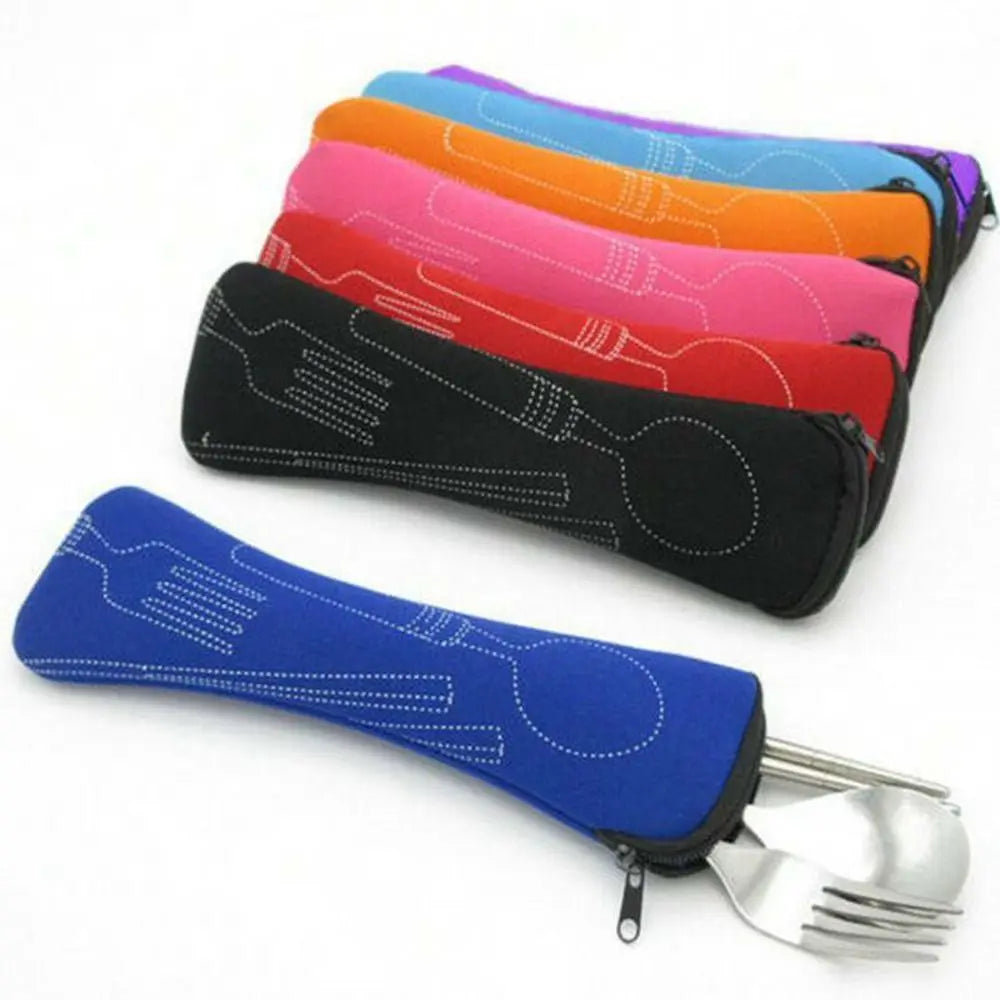 Bolsa de vajilla de embalaje de viaje, alta calidad, portátil, sin vajilla, bolsas para cubiertos, Picnic, tenedor, cuchara, estuche para vajilla