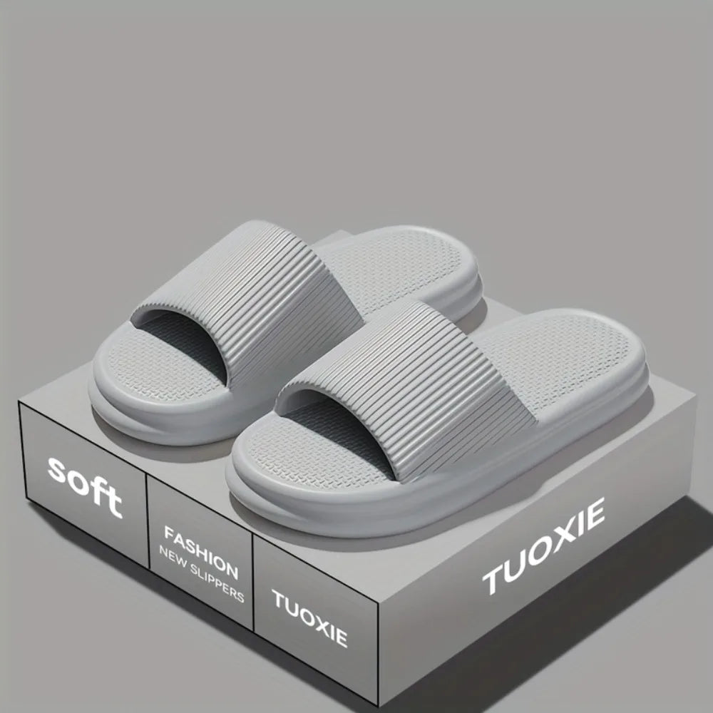 Zapatillas silenciosas de verano para hombre, sandalias antideslizantes con suela de EVA suave para interior del hogar y baño, a prueba de olores, cómodas y ligeras