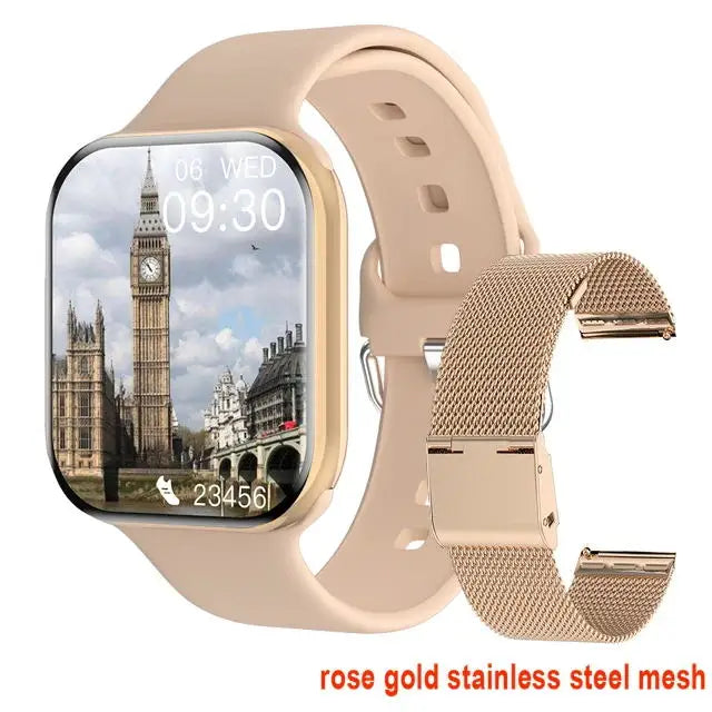 Nuevo reloj inteligente serie X para hombre y mujer, con monitor de presión arterial, llamadas por Bluetooth, NFC, monitorización del sueño, carga inalámbrica, reloj deportivo compatible con IOS y Android.