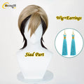 En stock Anime Zanka Guita Enji ‌   Pelucas de Cosplay Rudo Amo Li Glaze, pelo sintético resistente al calor, pelucas para fiesta de Halloween + gorro de peluca