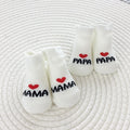 2 pares de calcetines blancos para bebés recién nacidos, bonitos calcetines de algodón Love MAMA PAPA Bebe, regalo para niños pequeños, diseño de paquete de calcetines