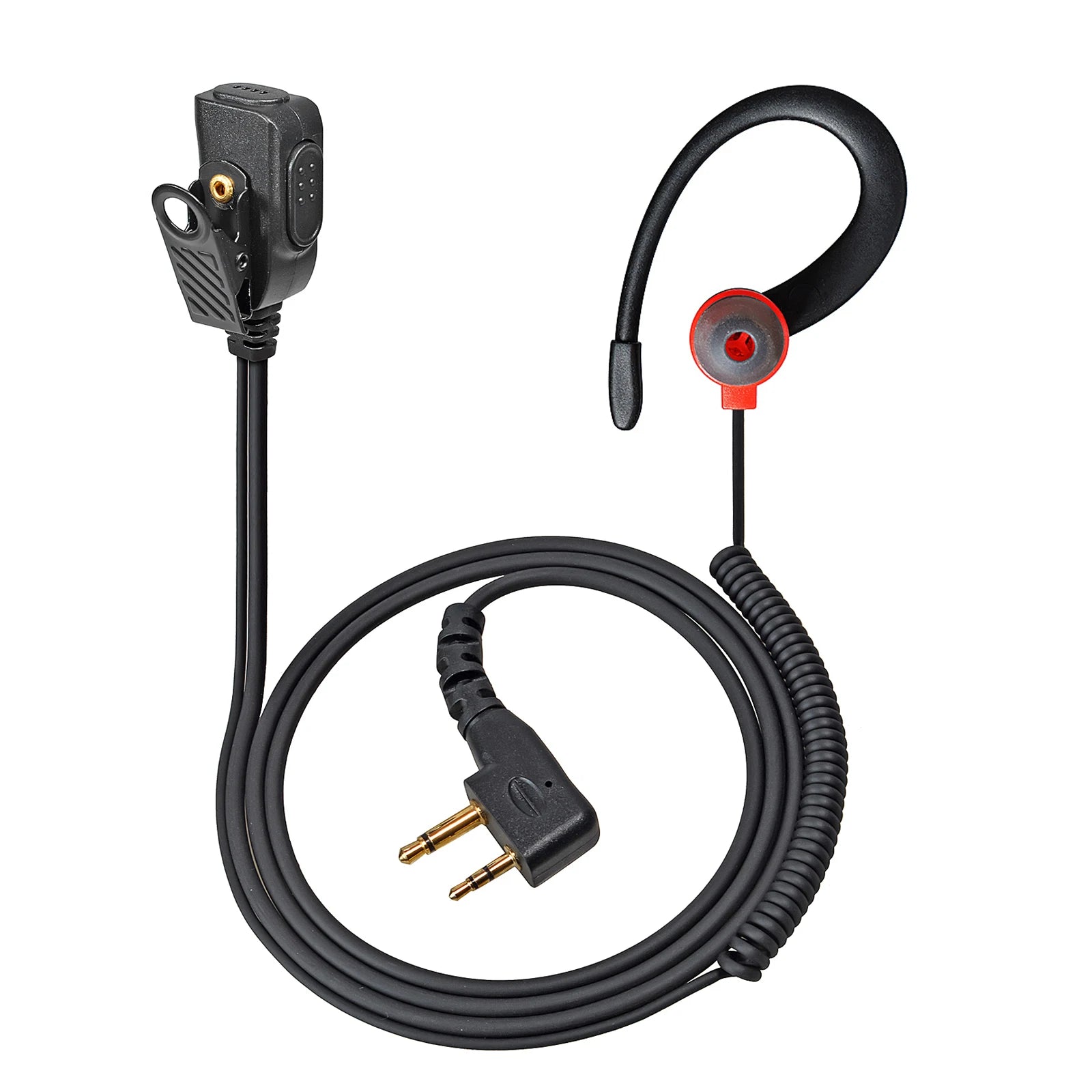 Auricular suave en forma de G para walkie talkie, auriculares de 2 pines con micrófono compatibles con Midland LXT118 GXT1000VP4 LXT500VP3 LXT600VP3