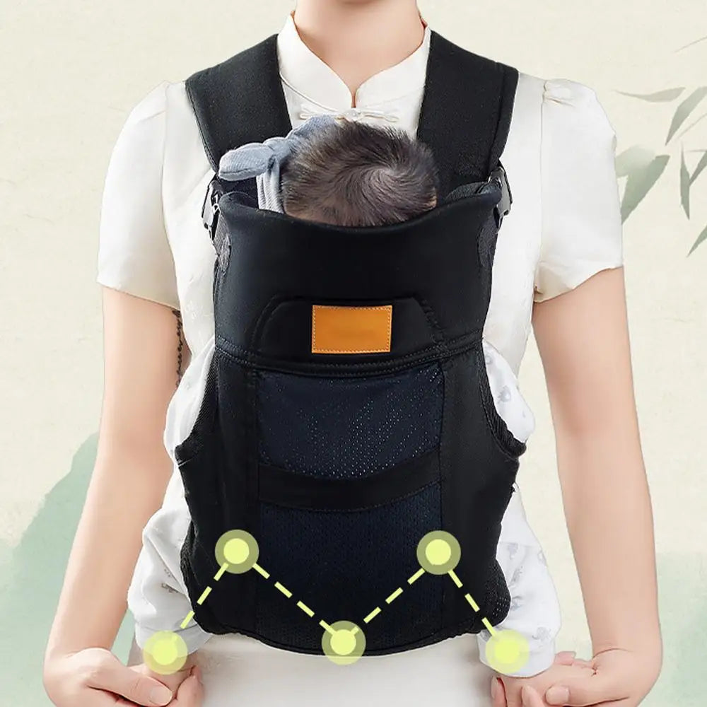 Soporte para bebé, portabebés ligero, ergonómico, transpirable, bolsa con eslinga Horizontal, soporte para la cabeza ajustable para paseos en la naturaleza