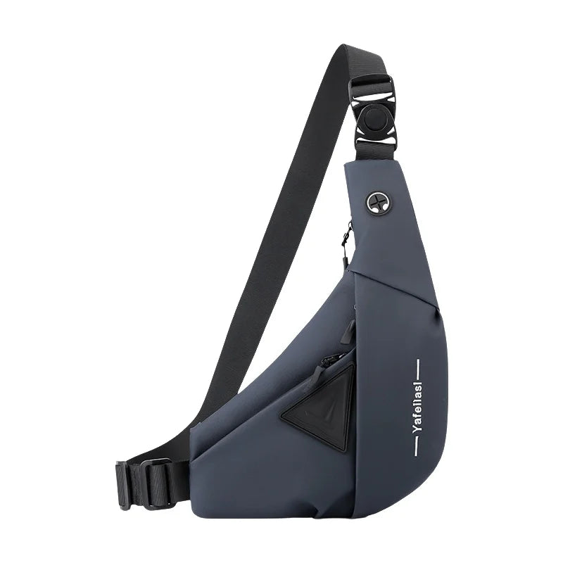 Bolso de Pecho Impermeable para Hombre, Bandolera, Mochila para Viajes Diarios, Membrana de Cuero Resistente a Salpicaduras, Ideal para Viajes Casuales