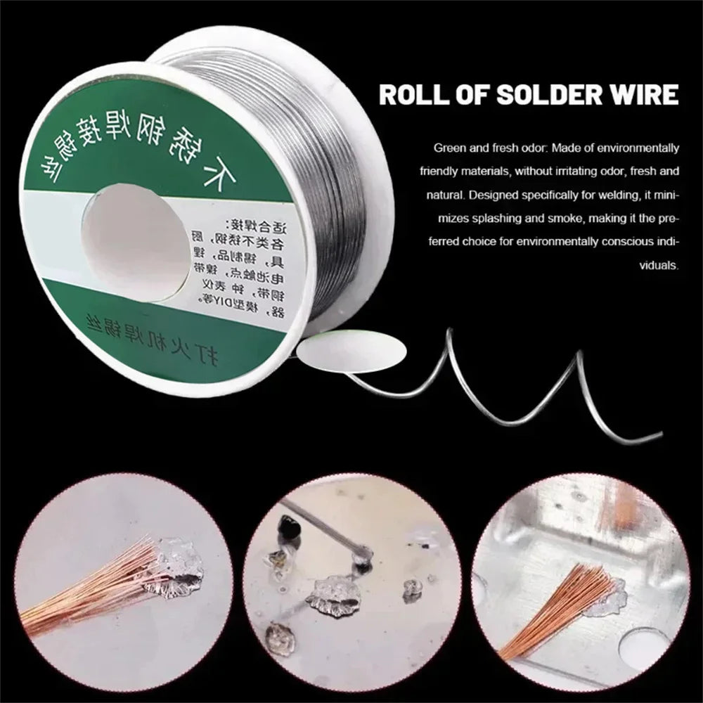 0,8mm 1,0mm 20g 50g 100g alambre de estaño para soldar núcleo de colofonia fundido rollo de alambre de soldadura sin flujo limpio 2,0%