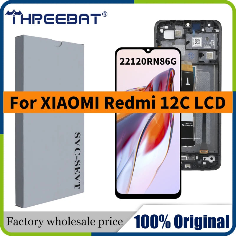 Pantalla LCD Original de 6,71 pulgadas para Xiaomi Redmi 12C, montaje de digitalizador con pantalla táctil para pantalla Redmi 12c 22120RN86G de repuesto