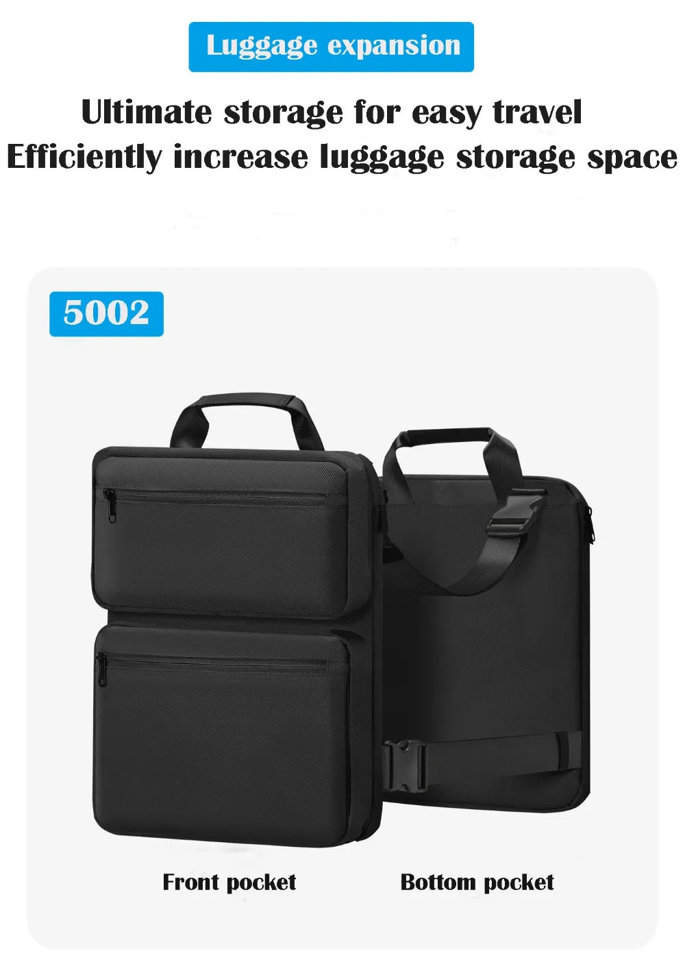 Estuche de embarque de gran capacidad, bolsa colgante, Maleta multifuncional de capacidad extendida, bolsa adicional, bolsa de almacenamiento de viaje extraíble