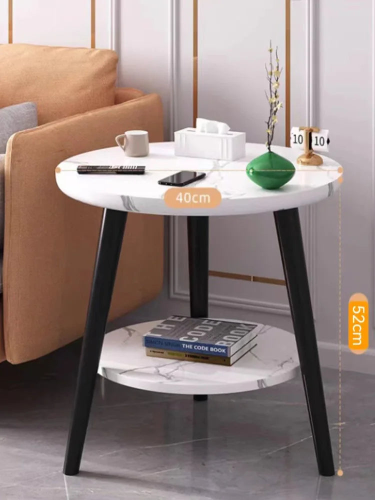Mesa De Centro,estilo Marmol,minimalista,redonda,madera,sala