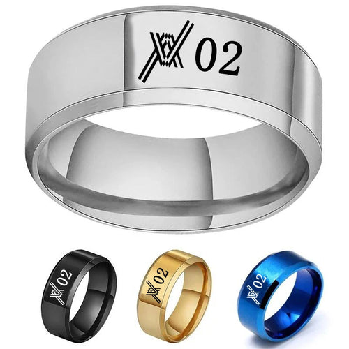 Anillo de Acero Inoxidable con Grabado de Anime Darling in the Franxx, Personalizado para Hombres y Mujeres, Unisex, Regalo de Joyería