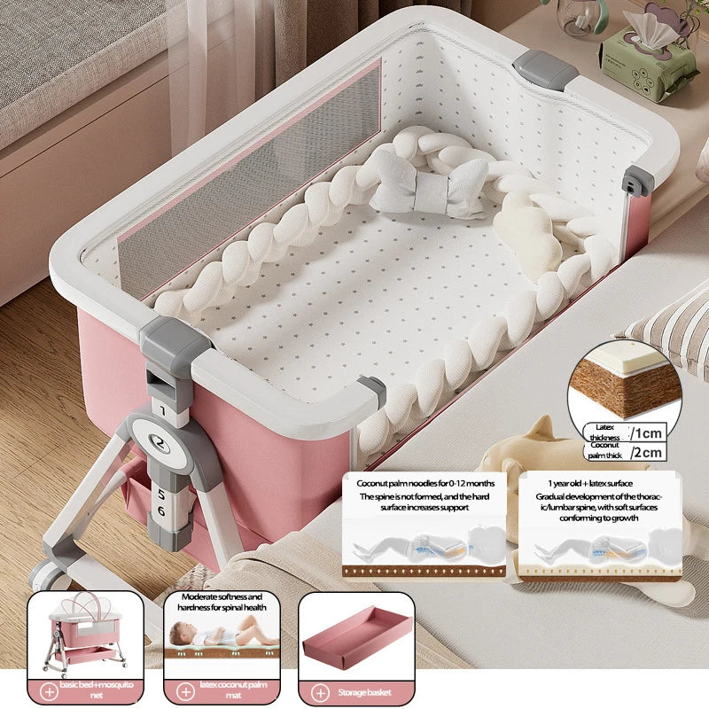 Cuna Multifuncional Segura para Bebés, Plegable, con Función de Balanceo, para Colocar Junto a la Cama, Portátil, para Recién Nacidos, para una Vida Familiar Más Sencilla