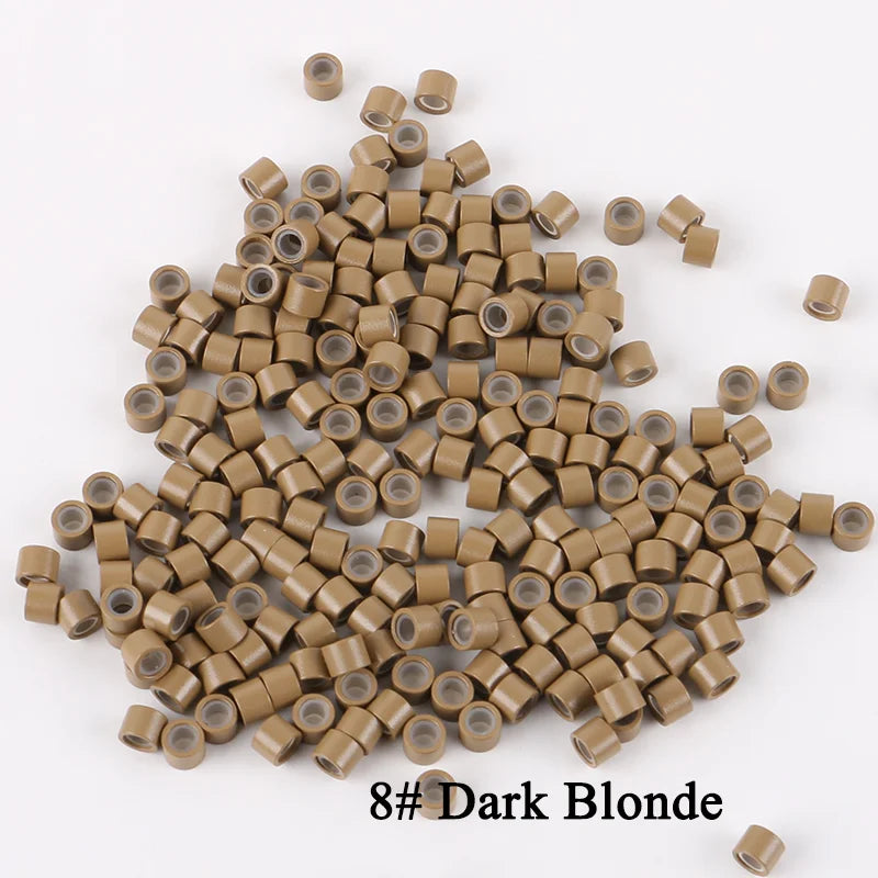 10.000 unids/bolsa extensiones de cabello Micro anillos cuentas enlaces 4,0*2,0*3,0mm cuentas forradas de silicona para herramientas de extensiones de cabello humano