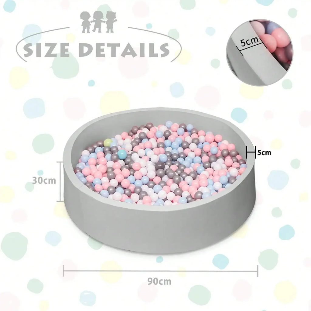 Piscina de Pelotas para Bebés, Piscina Redonda de Pelotas de Espuma Suave para Niños Pequeños, Piscina de Pelotas Pequeña para Interiores y Exteriores, Pelotas No Incluidas