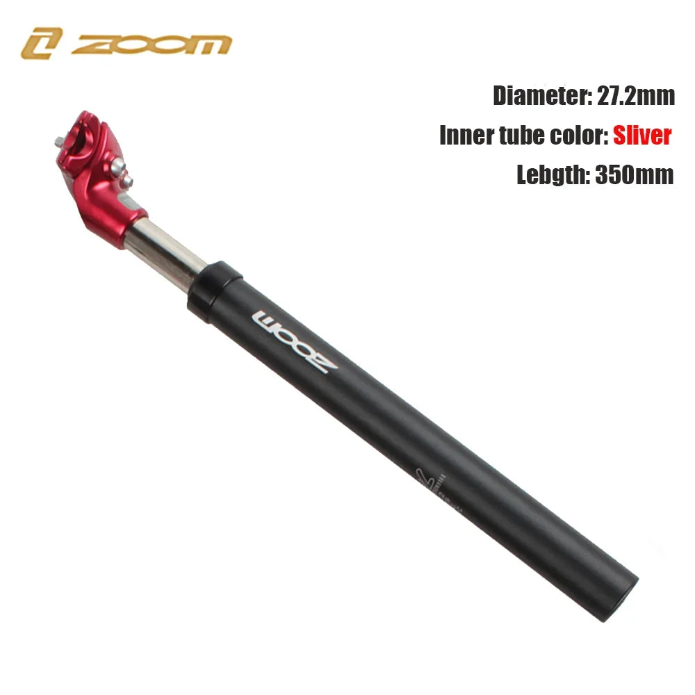 ZOOM-tija de sillín de suspensión para bicicleta de montaña, amortiguador, Alu, 27,2, 28,6, 30,1, 30,4, 30,9, 31,6, 33,9mm