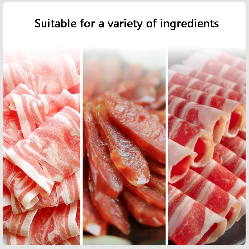 Cortadora de Carne Semiautomática de 10 Pulgadas, Juego de Cuchillos para Rebanar, Máquina Eléctrica para Cortar Carne Fresca y Congelada, Rollos de Cordero, Salchichas