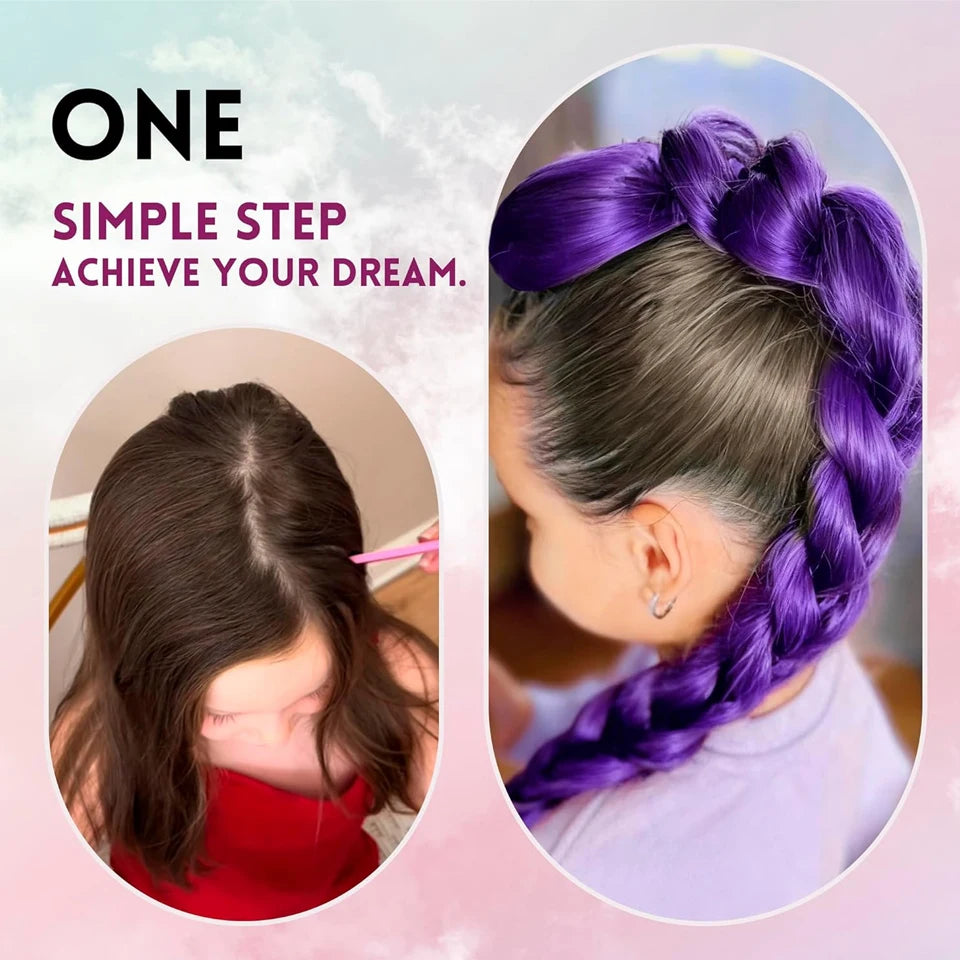 Cola de Caballo de pelo morado trenzado sintético, disfraz de Rumi, cola de caballo larga con banda de goma y Clips para niños y niñas, Navidad