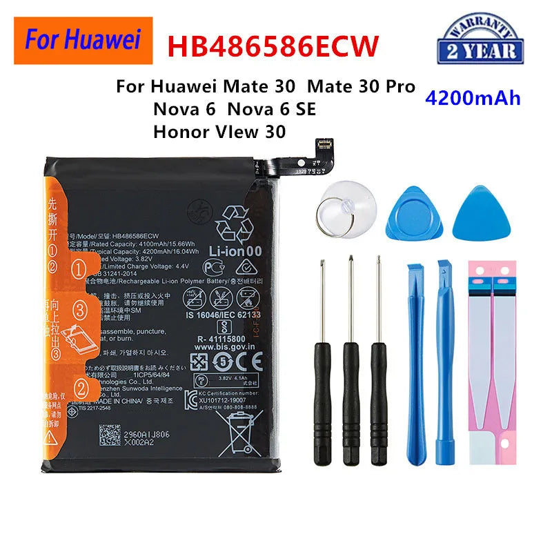 Batería para HuaWei P10/P20/P30 Pro/P40/P40 Pro/P30/Mate20 Pro/Mate 10 Pro/Mate 20X/Mate 30/Mate 30 Pro/P10 Plus/Honor X10 5G