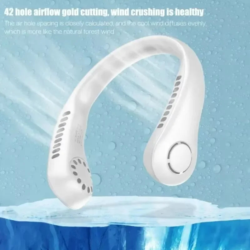 Nuevo Mini Ventilador de Cuello 2026, Portátil, Sin Aspas, Recargable, Enfriador de Aire, 3 Velocidades, Mini Ventilador Deportivo de Verano, Larga Duración para Exteriores