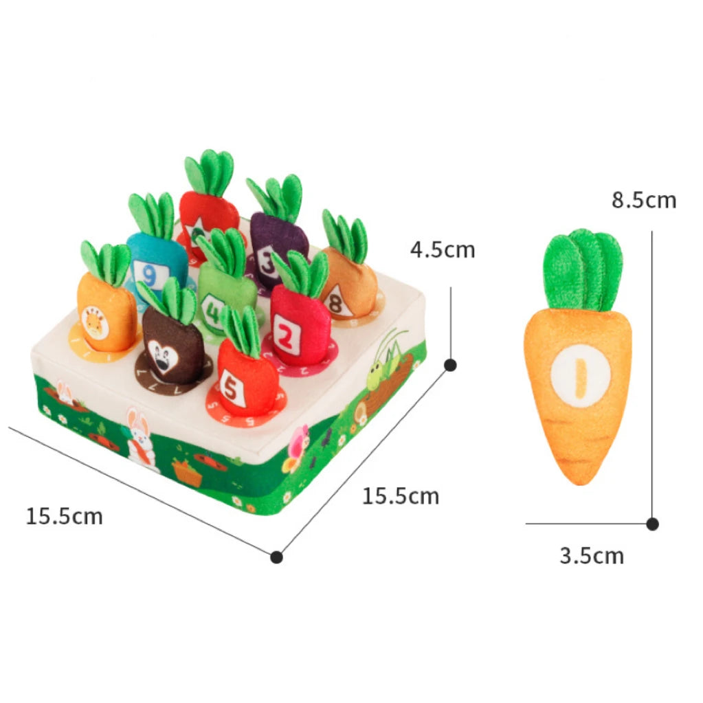 Juguete Montessori de rábanos de algodón para bebé, dígitos de Color, formas y animales, juguetes educativos para niños, actividad sensorial preescolar