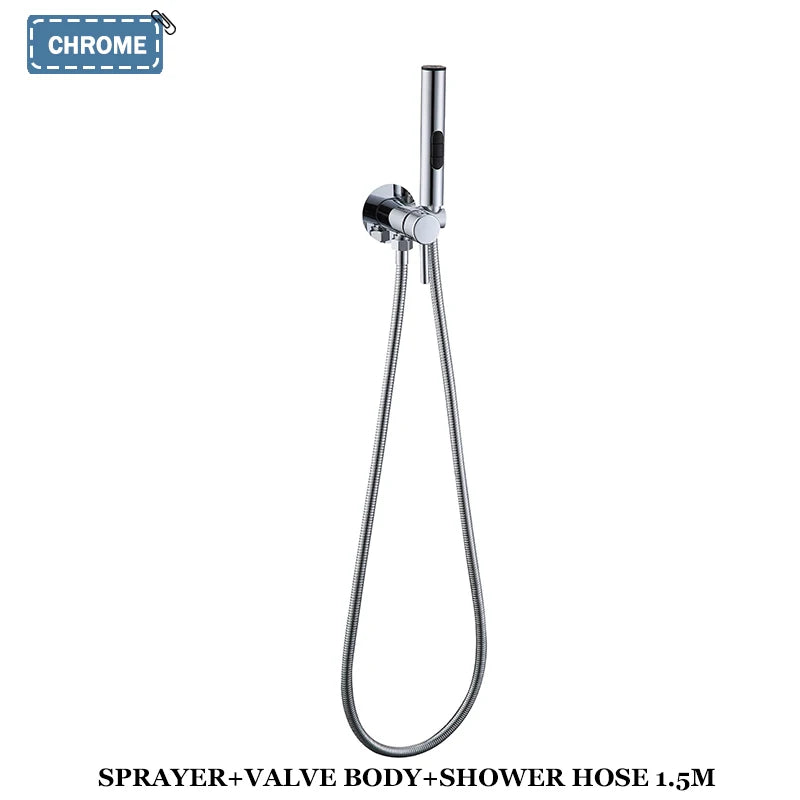 Grifo rociador portátil para bidé con mezclador de agua fría y caliente oculto, ducha higiénica de mano, set de bidé para inodoro