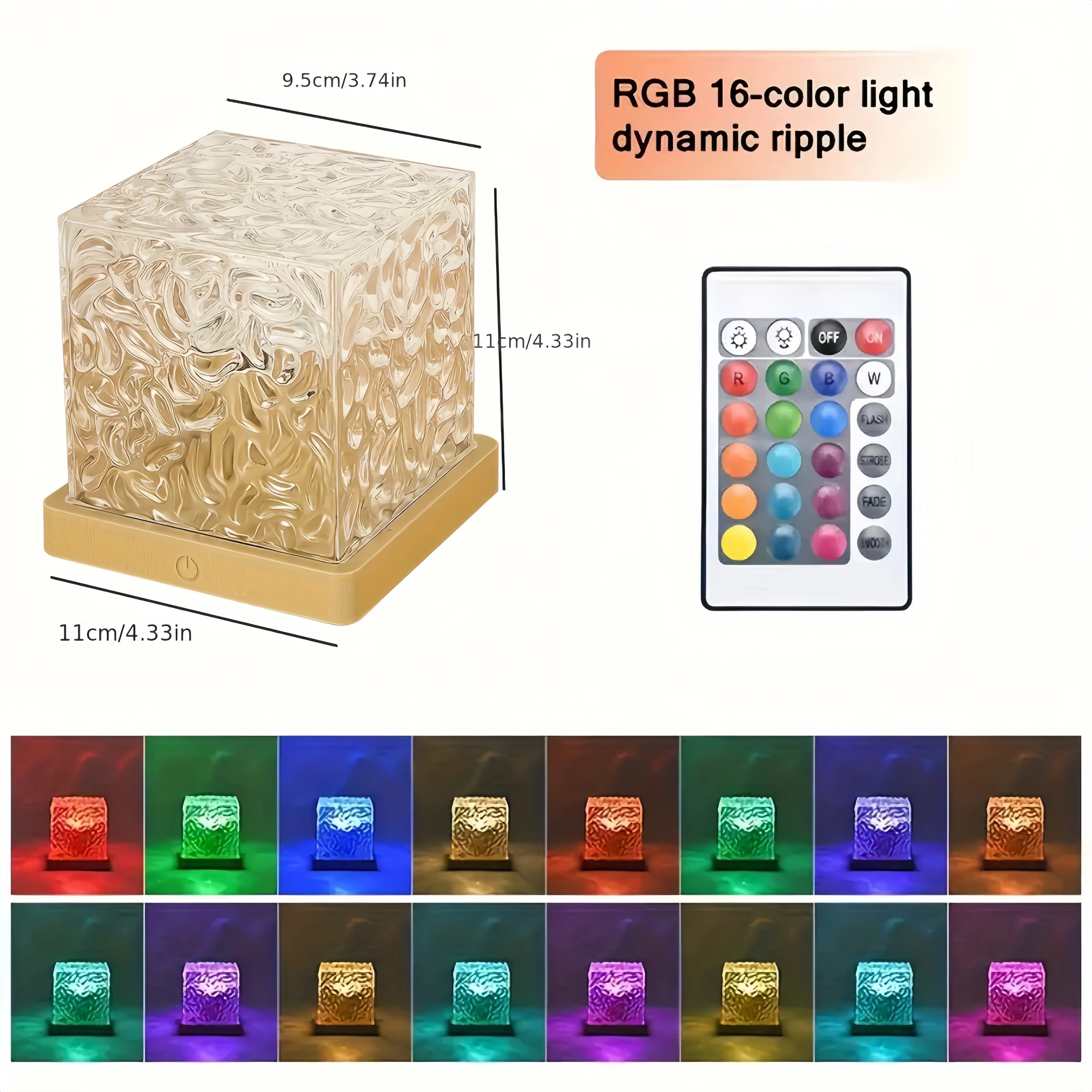 Proyector de luz Ocean Wave Aurora, luz USB remota RGB con ondas de agua, 16 colores, luz nocturna para el hogar, oficina, Bar, sala de estar, luz ambiental