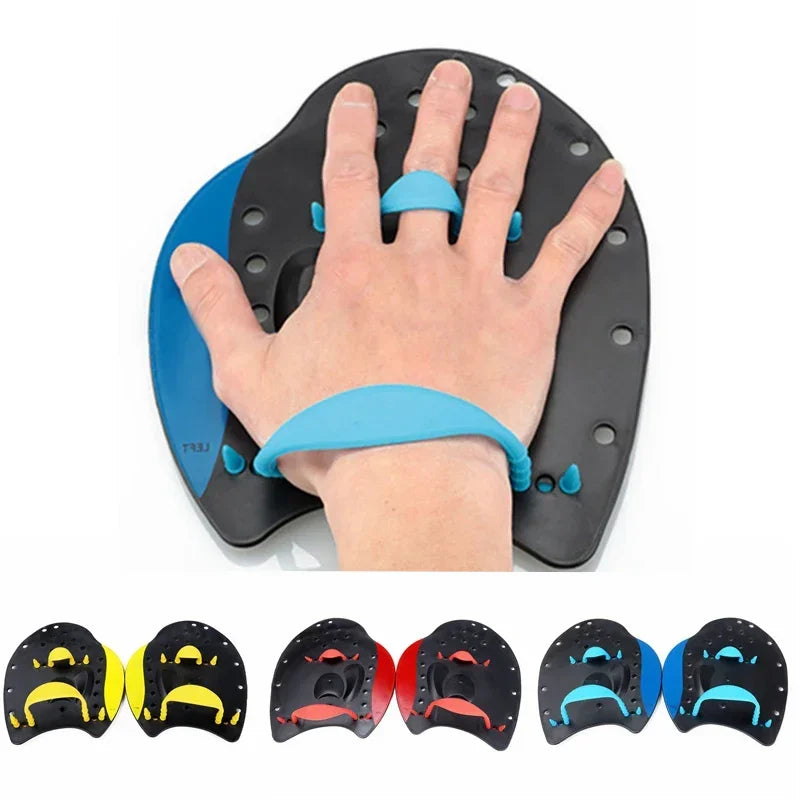 Paletas de natación profesionales, herramientas de corrección para práctica de natación, guantes palmeados de mano de silicona ajustables duraderos para adultos y niños