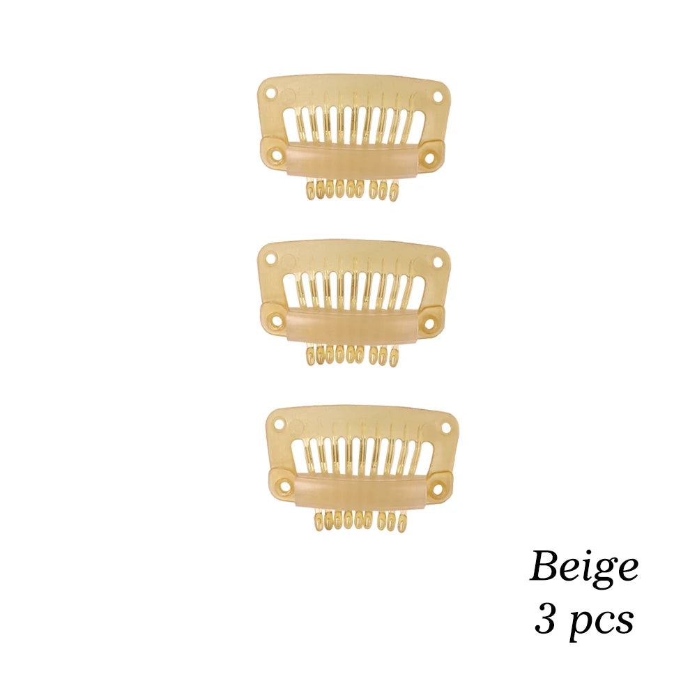 Clips de peluca de plástico negro de 32Mm, Clip a presión utilizado para extensiones de cabello, postizos de trama, pelucas, pinzas para el cabello grandes, herramientas de estilismo, accesorios para peluca