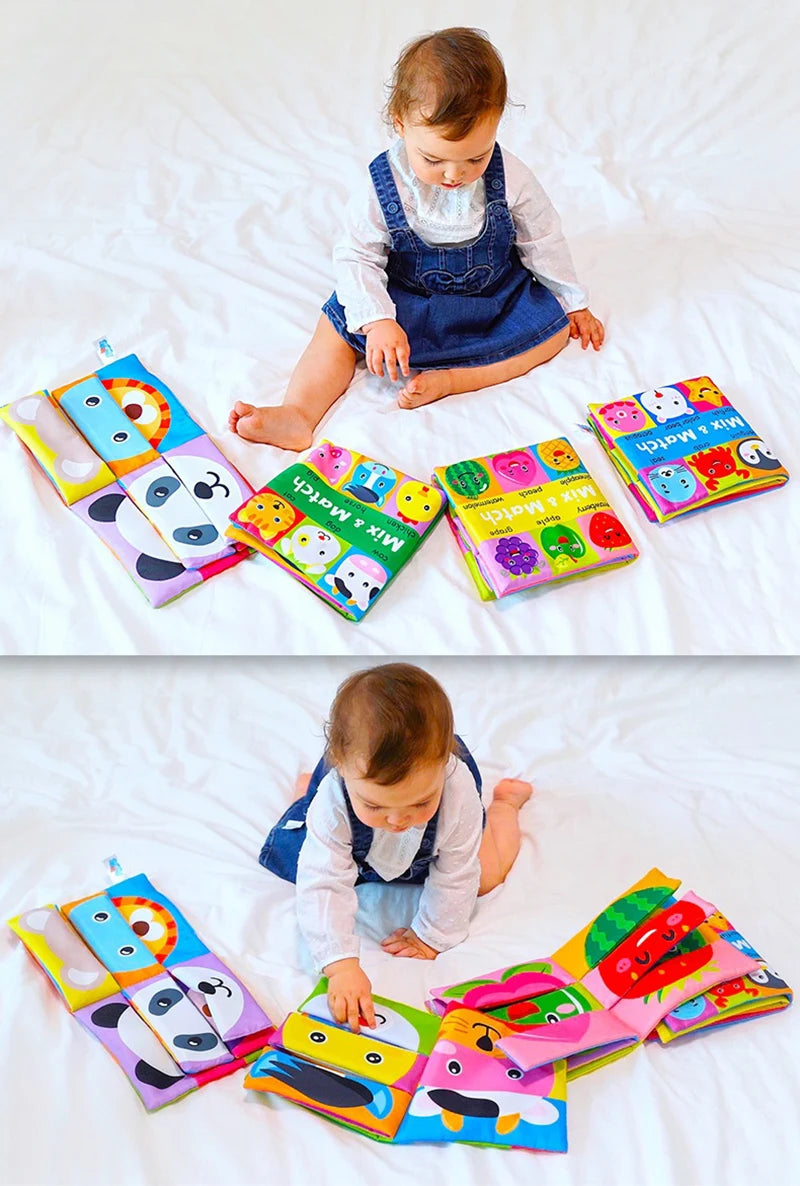 Libros suaves para bebés, juguetes 3D con tacto y sensación de tela arrugada, libros para bebés, niños, tacto y sensación arrugada, regalos para niños pequeños